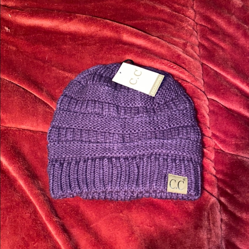 Purple snow hat